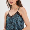Caraco satin avec dentelle Liberto bleu canard femme
