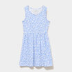 Robe patineuse sans manches coton bleu fille