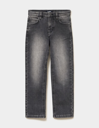 Jeans regular stretch 5 poches denim gris gar&ccedil;on