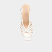 Sandales &agrave; talons avec bride blanc femme