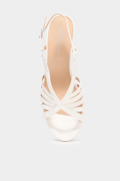 Sandales &agrave; talons avec bride blanc femme