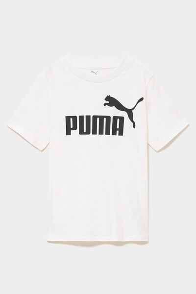 T-shirt manches courtes coton Puma blanc gar&ccedil;on