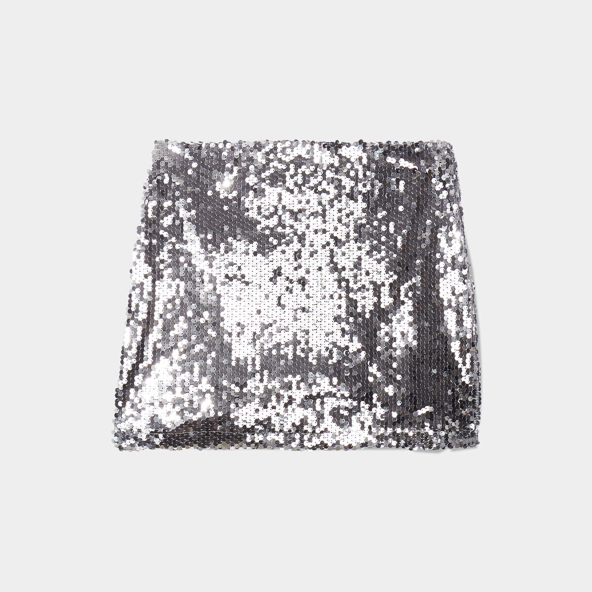 Jupe à strass courte droite beige femme