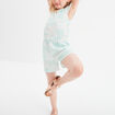 Combishort avec manches volants bleu turquoise fille