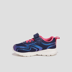 Baskets running à lacets bleu marine bébé fille