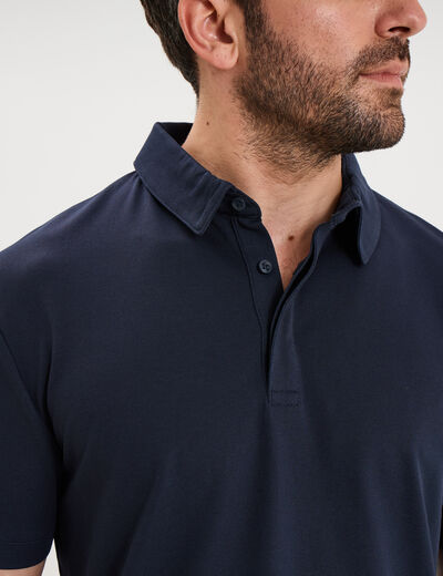 Polo manches courtes bleu p&eacute;trole homme