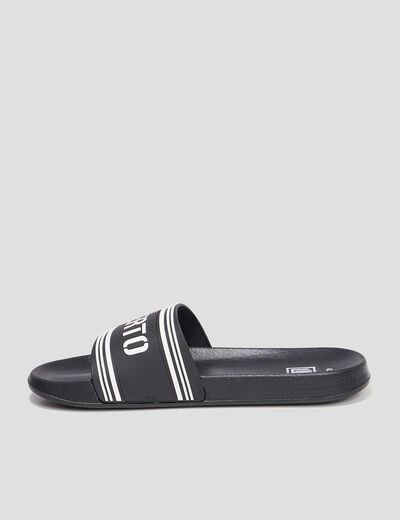 Mules plates noir homme