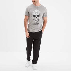 t shirt manches courtes coton liberto gris clair homme T-shirt manches courtes coton Liberto gris clair homme