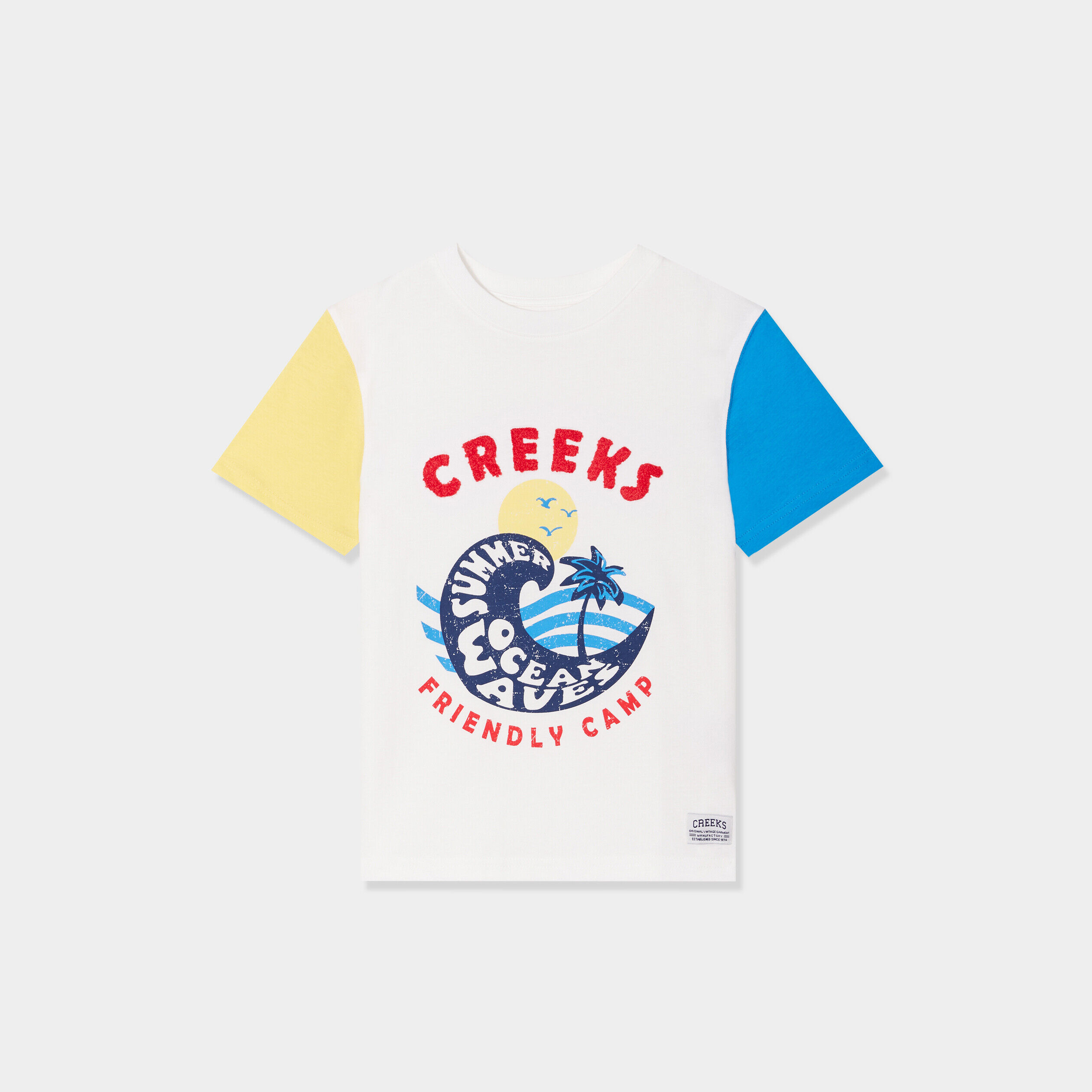 T-shirt manches courtes coton Creeks blanc garçon CREEKS