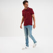 Polo manches courtes bords contrastés bordeaux homme