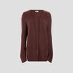 Gilet long manches longues marron foncé femme