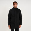 Manteau mi-long col montant zipp&eacute; noir homme
