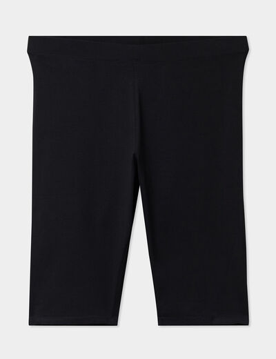 Legging court cycliste coton noir femme grande taille