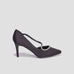 Escarpins brides &agrave; strass pied large noir femme