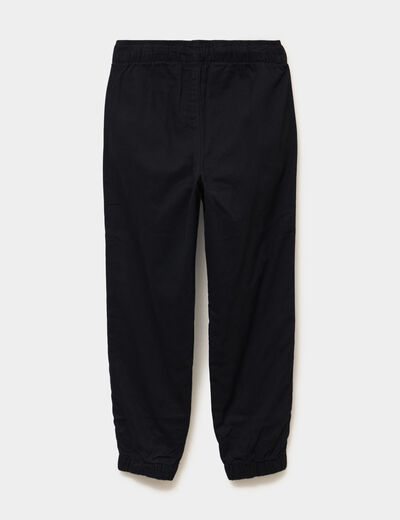 Pantalon jogger chaud doubl&eacute; coton noir gar&ccedil;on