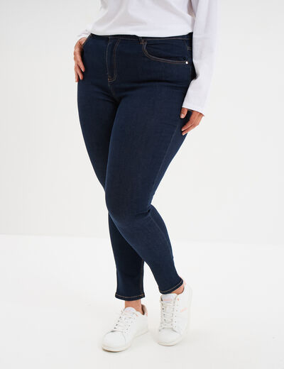 Jeans skinny 7/8ème taille haute denim brut femme grande taille