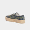 Tennis basses semelles en corde bleu femme