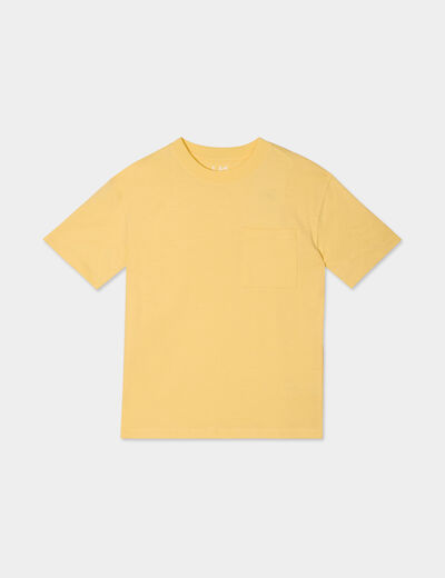 T-shirt oversize 1 poche manches courtes jaune clair garçon