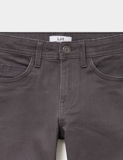 Pantalon regular coton majoritaire gris fonc&eacute; gar&ccedil;on