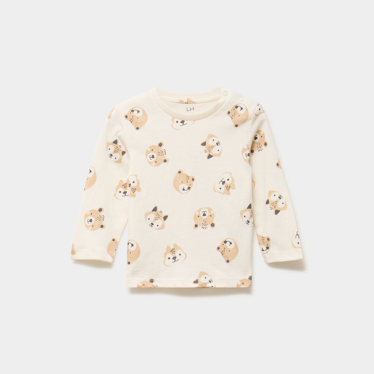 T-shirt manches longues coton ecru b&eacute;b&eacute; gar&ccedil;on