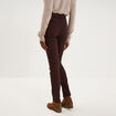 Pantalon slim stretch marron fonc&eacute; femme