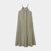 Robe longue col bijou amovible vert kaki femme