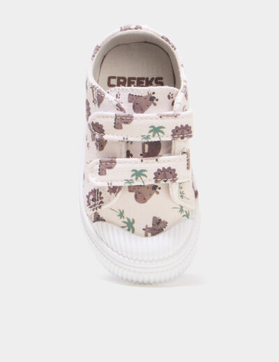 Tennis basses en toile semelle souple sable b&eacute;b&eacute; fille