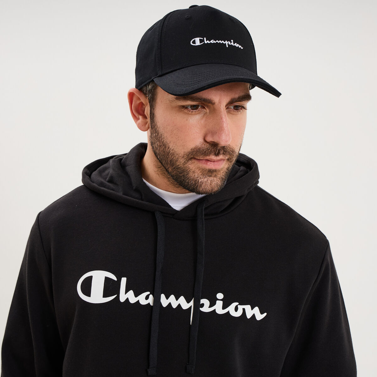 Casquette brod&eacute;e en coton Champion noir homme