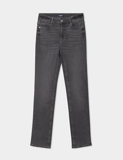 Jeans regular 5 poches coton Creeks denim gris femme