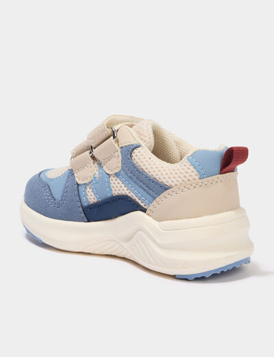 Baskets running &agrave; scratchs bleu b&eacute;b&eacute; gar&ccedil;on