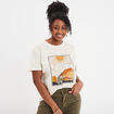 T-shirt manches courtes en coton Liberto ecru femme