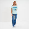 T-shirt manches courtes coton Stitch bleu turquoise femme