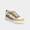 Baskets &agrave; lacets vert kaki femme