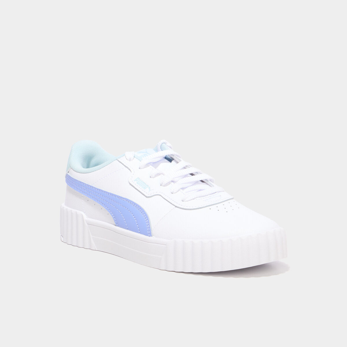 Tennis basses en cuir Puma Carina 3.0 bleu violet fille