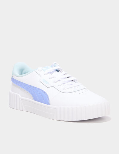 Tennis basses en cuir Puma Carina 3.0 bleu violet fille