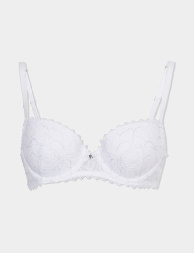 Soutien-gorge corbeille paddé dentelle blanc femme