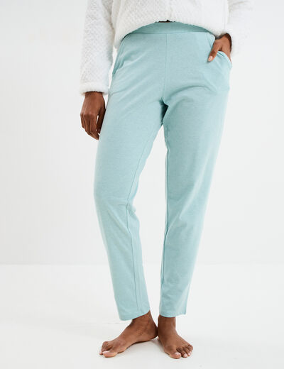Pantalon de pyjama ajusté vert canard femme
