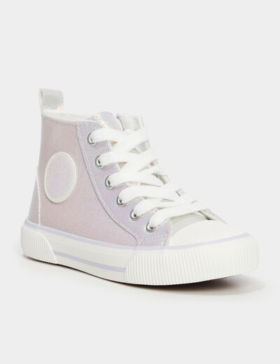 Baskets montantes zipp&eacute;es bout renforc&eacute; violet fille