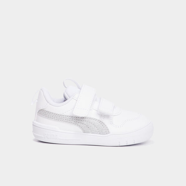 Tennis basses à scratchs Puma Multiflex blanc bébé fille