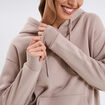 Sweat hoodie molleton à capuche beige femme