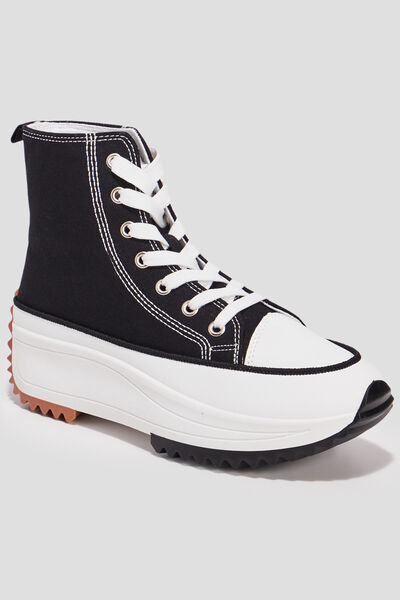 Baskets plateformes en toile Creeks noir femme