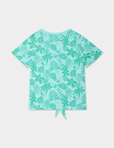 T-shirt avec noeud manches courtes bleu clair fille