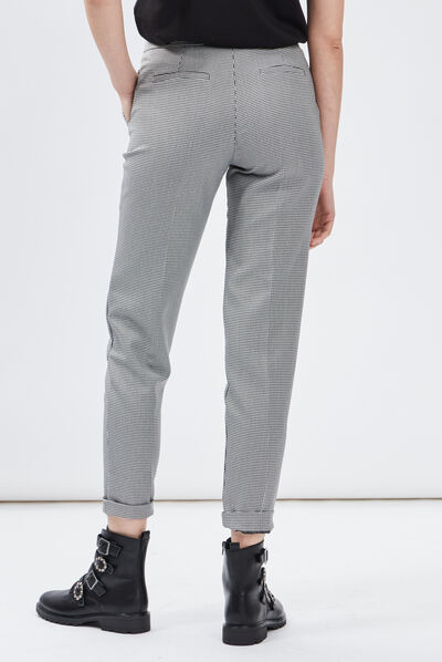 Pantalon droit à pinces blanc femme