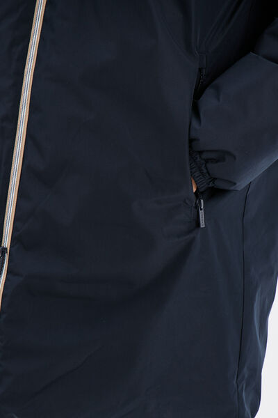 Parka d&eacute;perlante doubl&eacute;e &agrave; capuche bleu fonc&eacute; homme