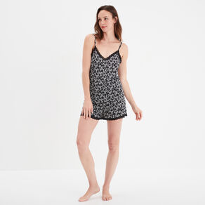 bas de pyjama short details dentelle noir femme Bas de pyjama short détails dentelle noir femme