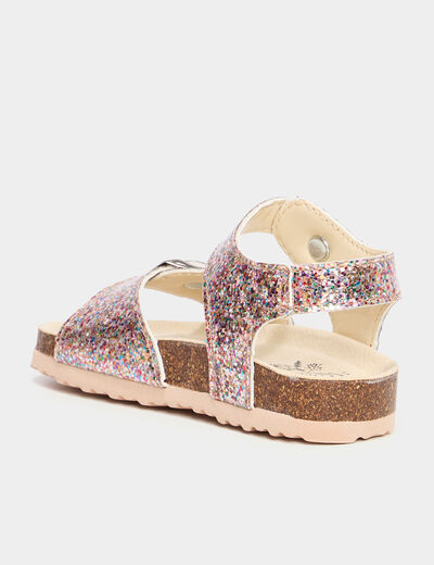 Sandales &agrave; paillettes multicolore fille