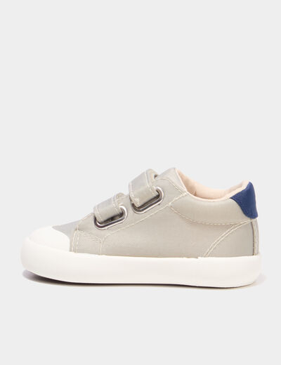 Baskets montantes scratchs bout renforc&eacute; vert olive b&eacute;b&eacute; gar&ccedil;on