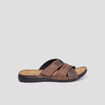 Mules bride à scratchs marron homme
