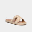 Mules effet tress&eacute; semelle &eacute;paisse sable femme