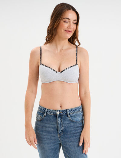 Soutien-gorge triangle paddé gris femme